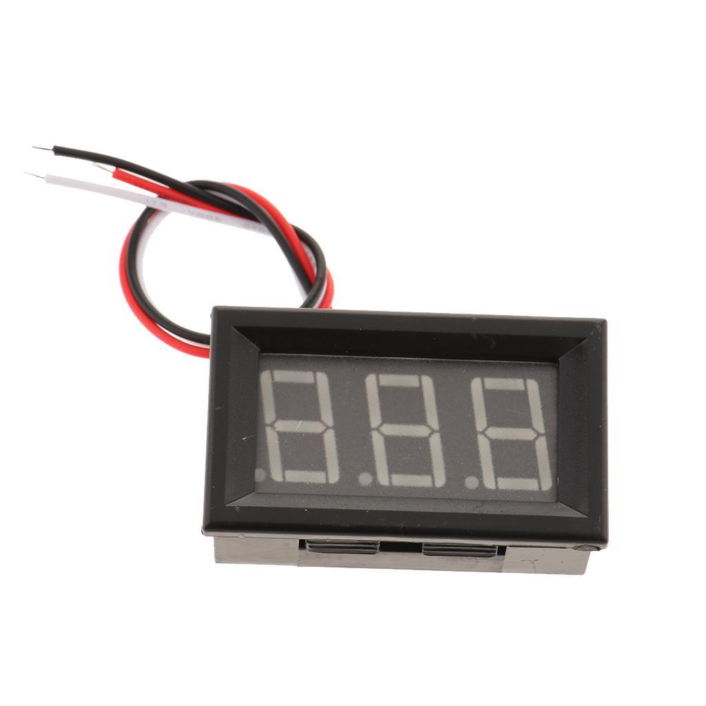 DC0-100V 3-wire LED Digital Voltage Meter Voltmeter Red / Blue Display Color