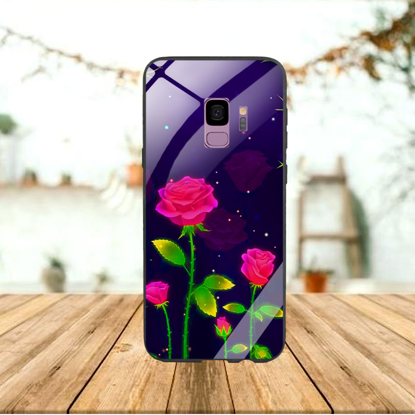 Ốp Lưng Kính Cường Lực cho điện thoại Samsung Galaxy S9 - Rose 10
