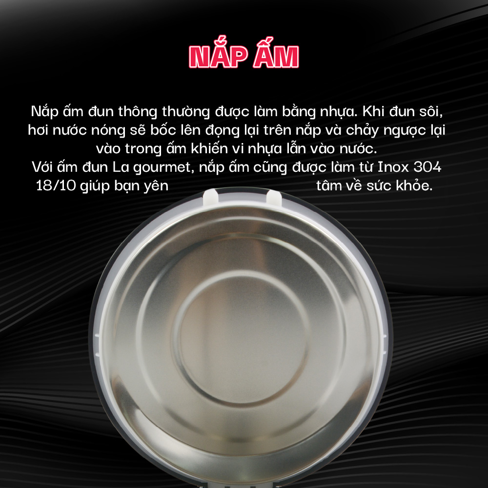 Ấm siêu tốc không vi nhựa La gourmet 1,7L - 359636