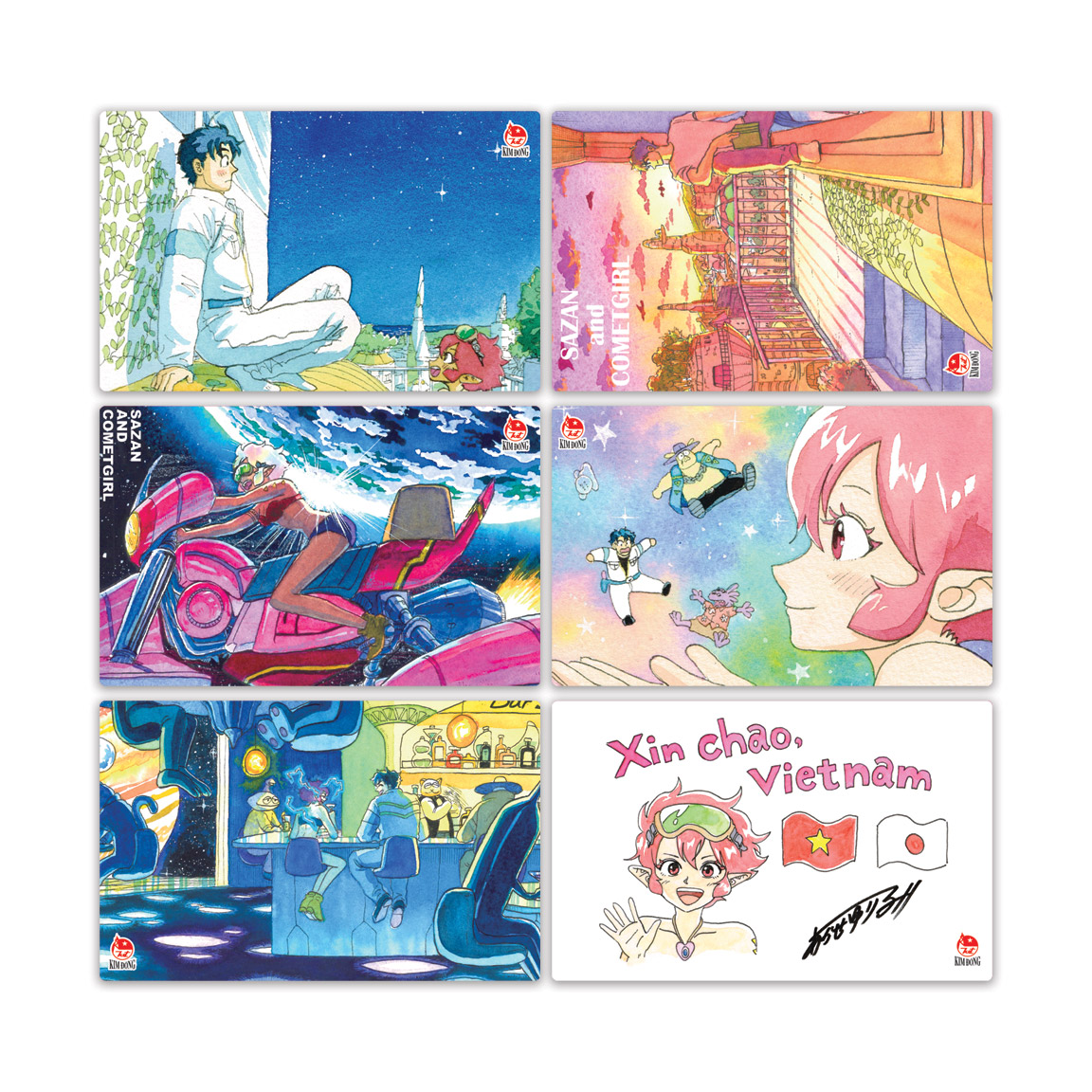 Combo Sazan Và Cô Gái Sao Chổi (2 Cuốn) [Tặng Kèm Set 6 Mini-Card]