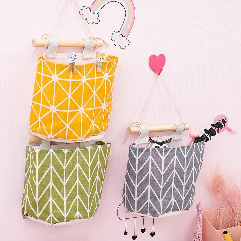 Túi treo tường bằng vải treo đồ,trang trí nhà cửa ,Giỏ đựng đồ - vải canvas treo tường 88276 THẾ GIỞI TIỆN ÍCH