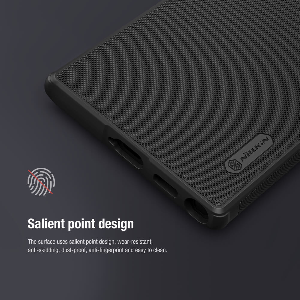 Hình ảnh Ốp lưng sần chống sốc cho Samsung Galaxy S23 Ultra mặt lưng nhám hiệu Nillkin Super Frosted Shield Pro cho mặt lưng nhám chống trơn trượt tay, khả năng chống sốc cực tốt, chất liệu cao cấp - Hàng nhập khẩu