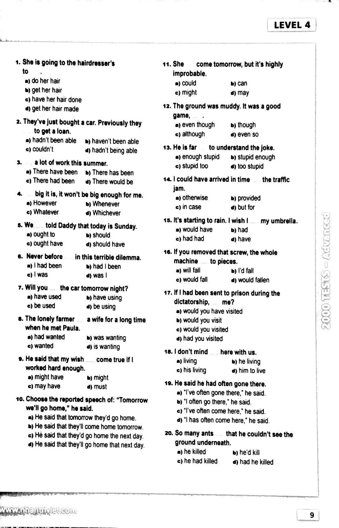 2000 Tests Advanced Level (Không CD)