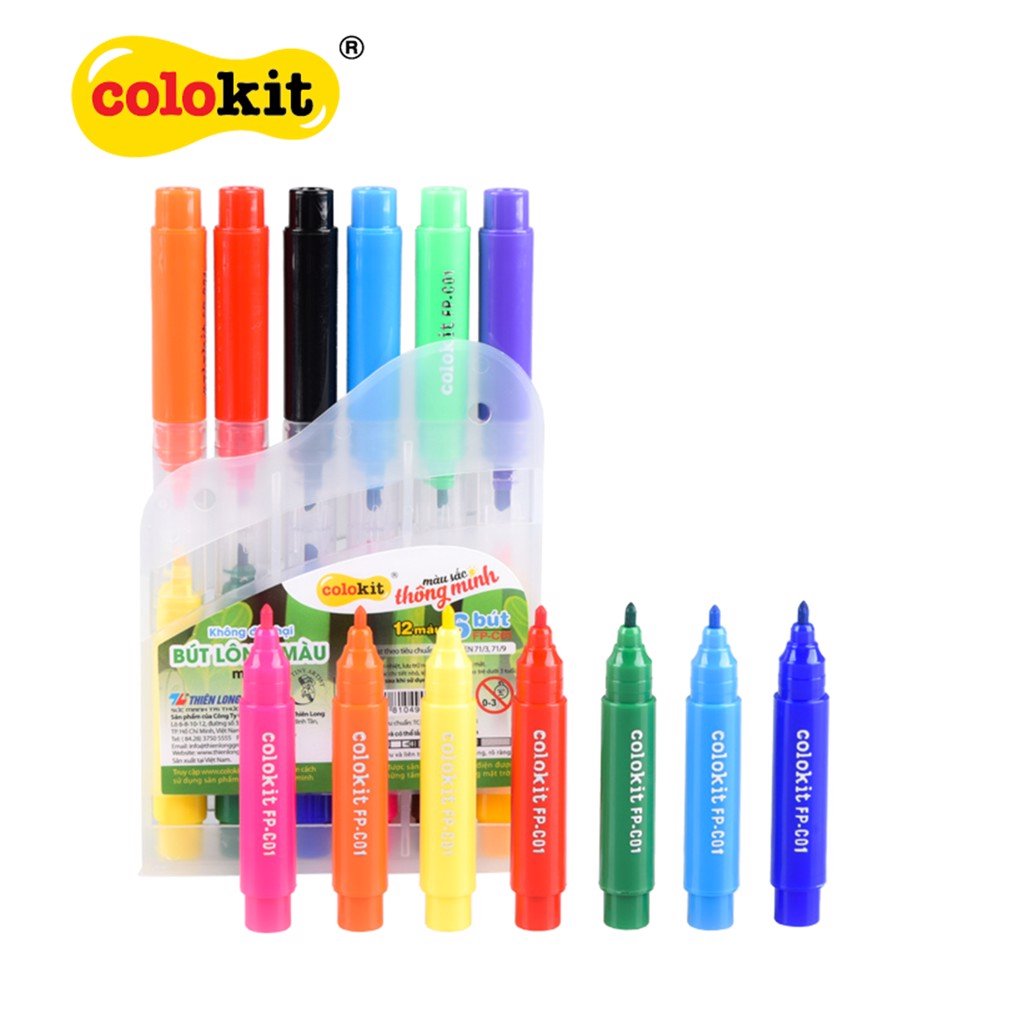 Bút lông 2 đầu 12 màu Thiên Long; Colokit FP-C01