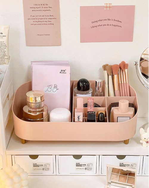 Khay-Kệ Đựng Mỹ Phẩm , Đồ Dùng Để Bàn 2 Size 2 Màu Đa Năng