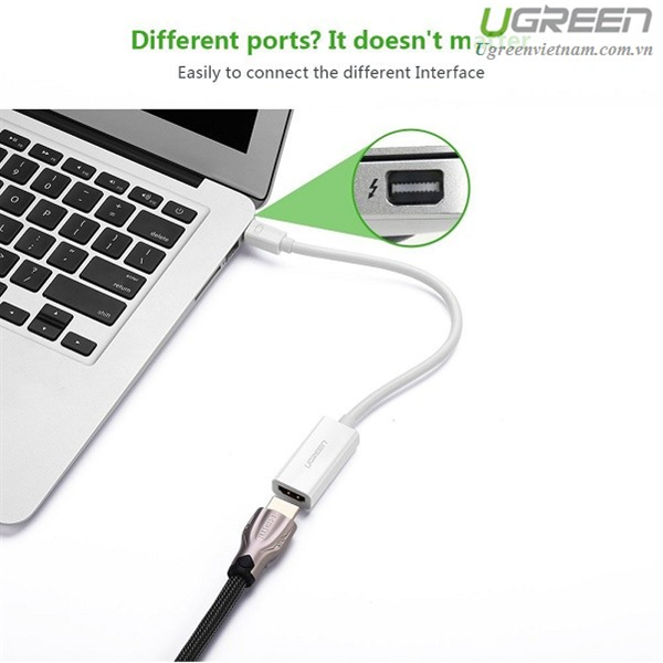 Cáp Chuyển Thunderbolt To HDMI UGREEN 40361 4K*2K - Mini Displayport Sang HDMI - 40361-Hàng Chính Hãng