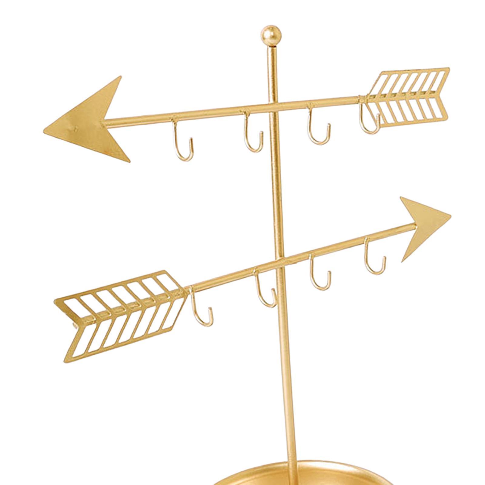 Modern Jewelry Display Stand Rack Round Tray, Jewelry Rack Showcase Dresser Necklace Hanging Desktop Rack for Necklaces Headwear Pendant