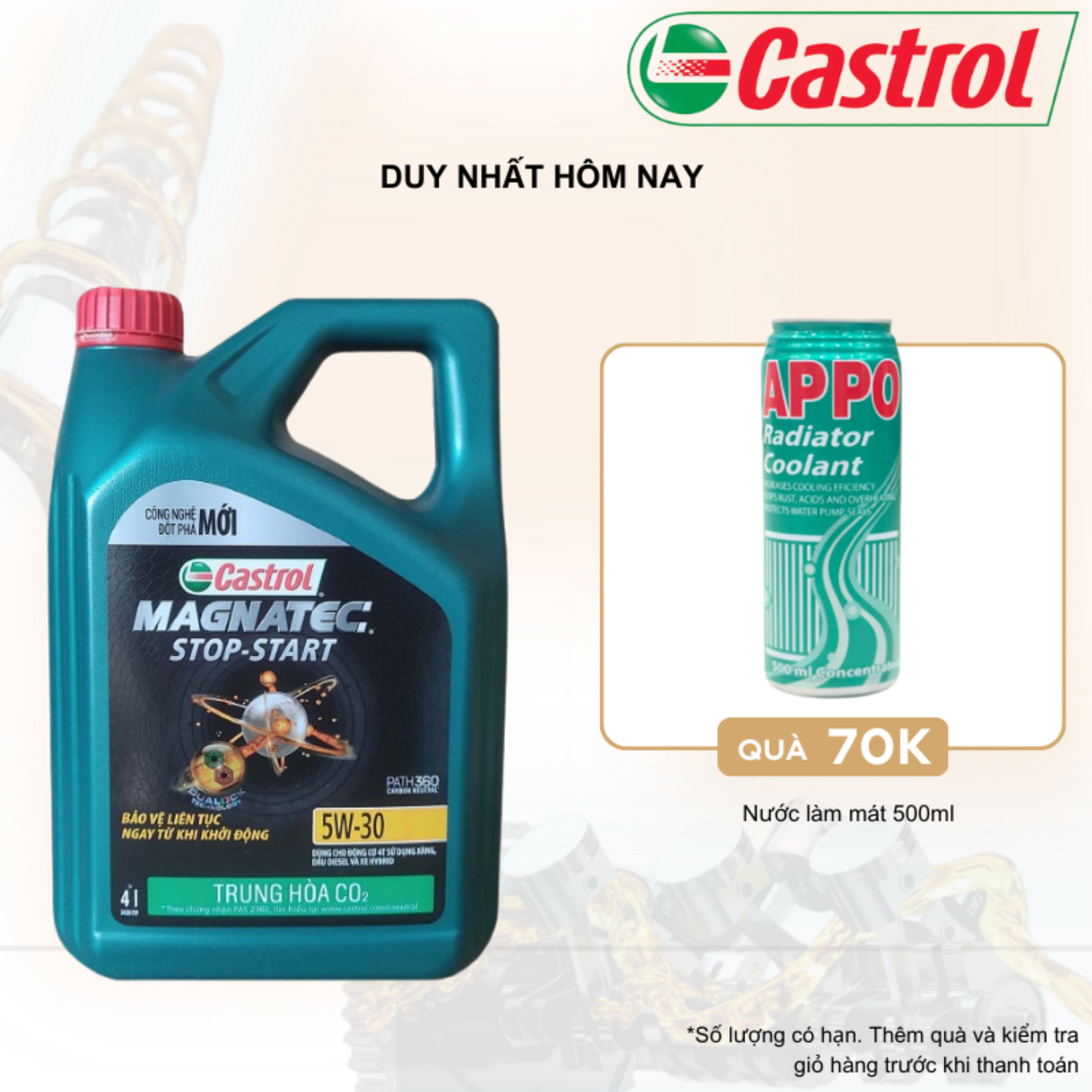 Nhớt ô tô, nhớt tổng hợp CASTROL MAGNATEC STOP START 5W30 4Lit