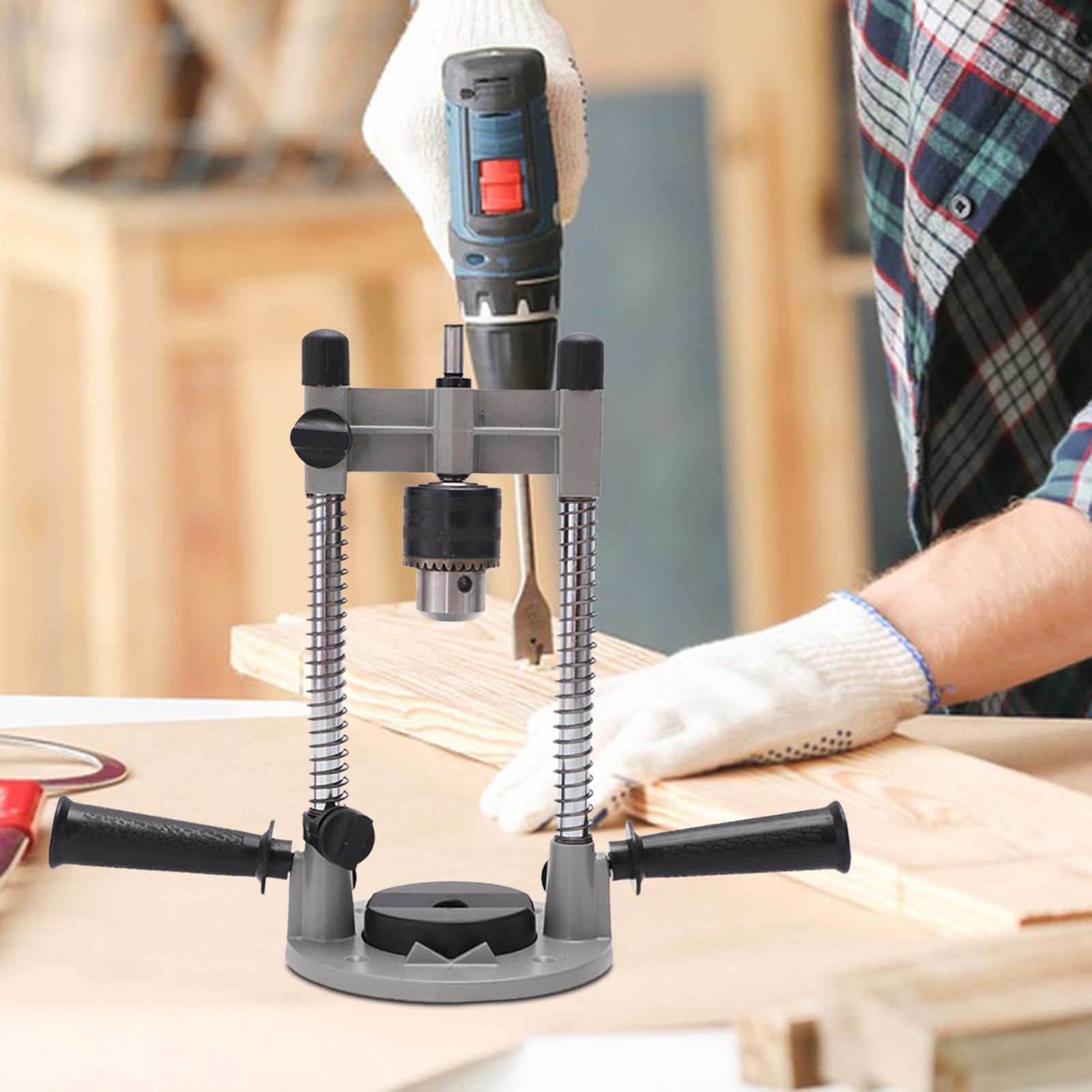 Drill Press Stand, Multi Angle Drill Guide Attachment with 8mm Chuck, Adjustable Angle Drill Holder for 1/2in 1/4in or 3/8in Drills