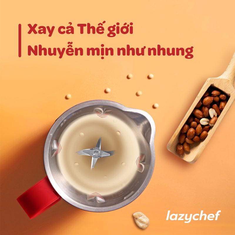 Máy Xay Sinh Tố Đa Năng Lazychef 5in1- Làm Smoothie, Soup Bột Mịn, Sữa Ngô, Bình Đun Nước Công Nghệ Đức – Hàng Chính Hãng