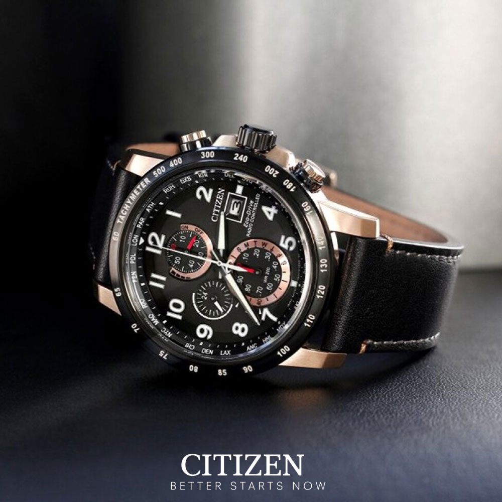 Đồng Hồ Nam Citizen Dây Da AT8126-02E - Mặt Đen (Sapphire)