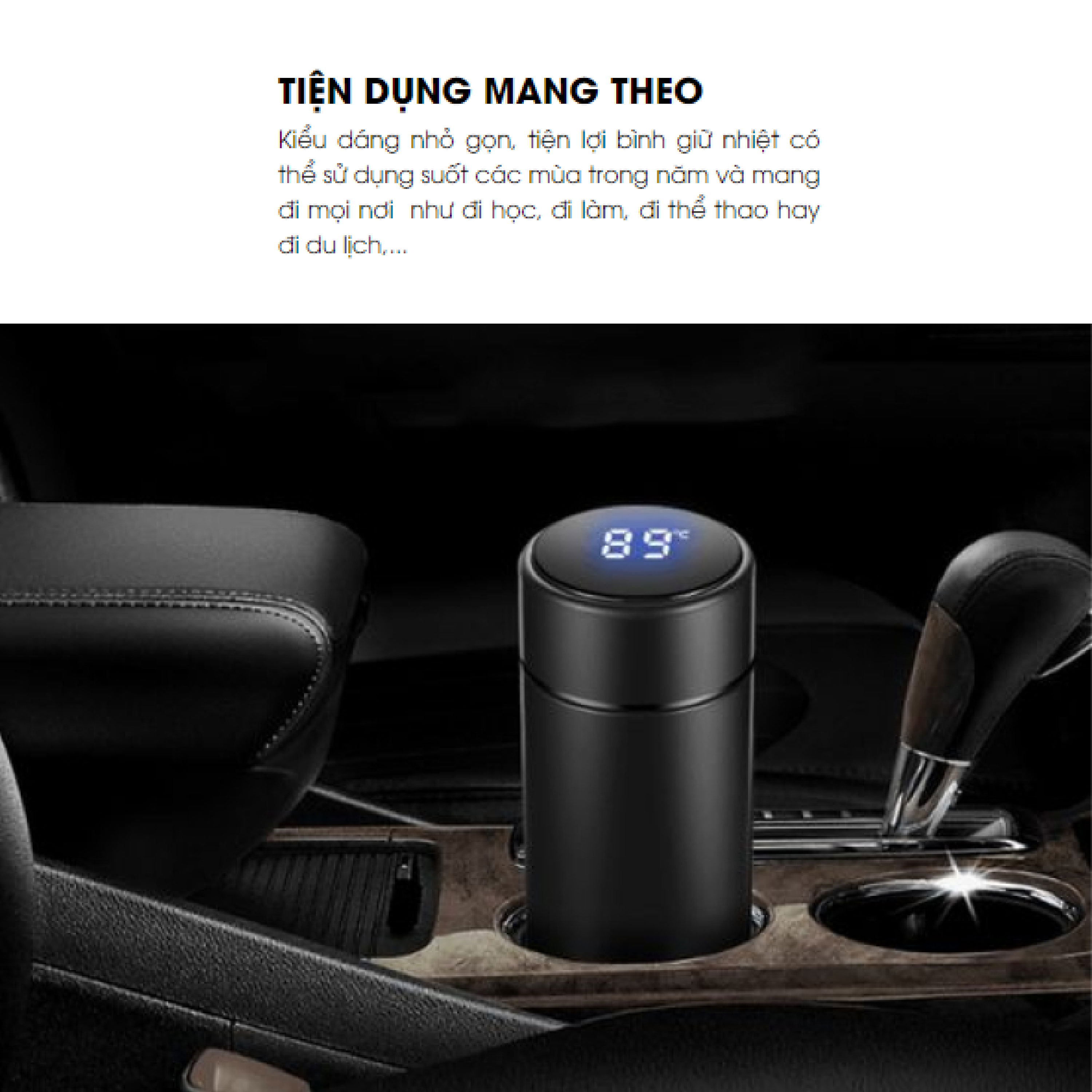 Bình giữ nhiệt Inox Rạng Đông 500ml nắp bình có hiển thị nhiệt độ nước RD-BGN05ST1.E - Hàng chính hãng