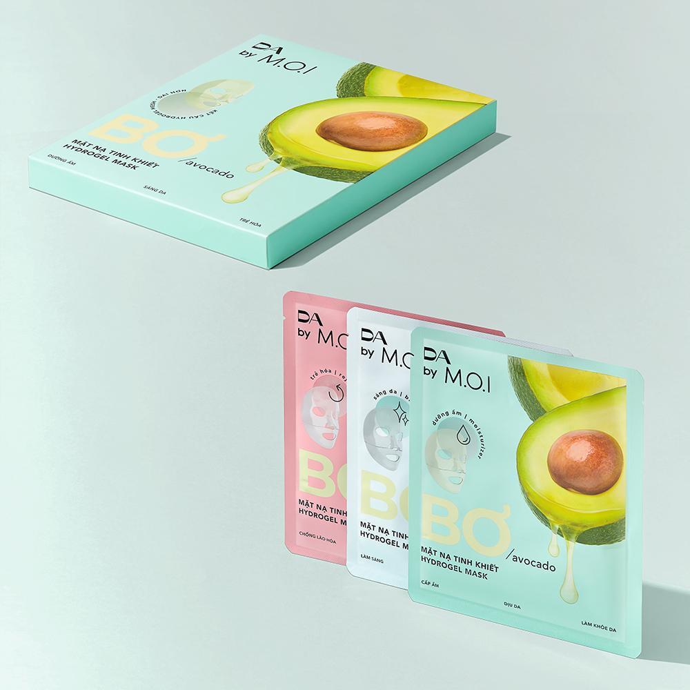 Set 3 miếng Mặt Nạ Bơ Tinh Khiết Hydrogel DA BY M.O.I Dưỡng ẩm - Sáng da - Trẻ hoá