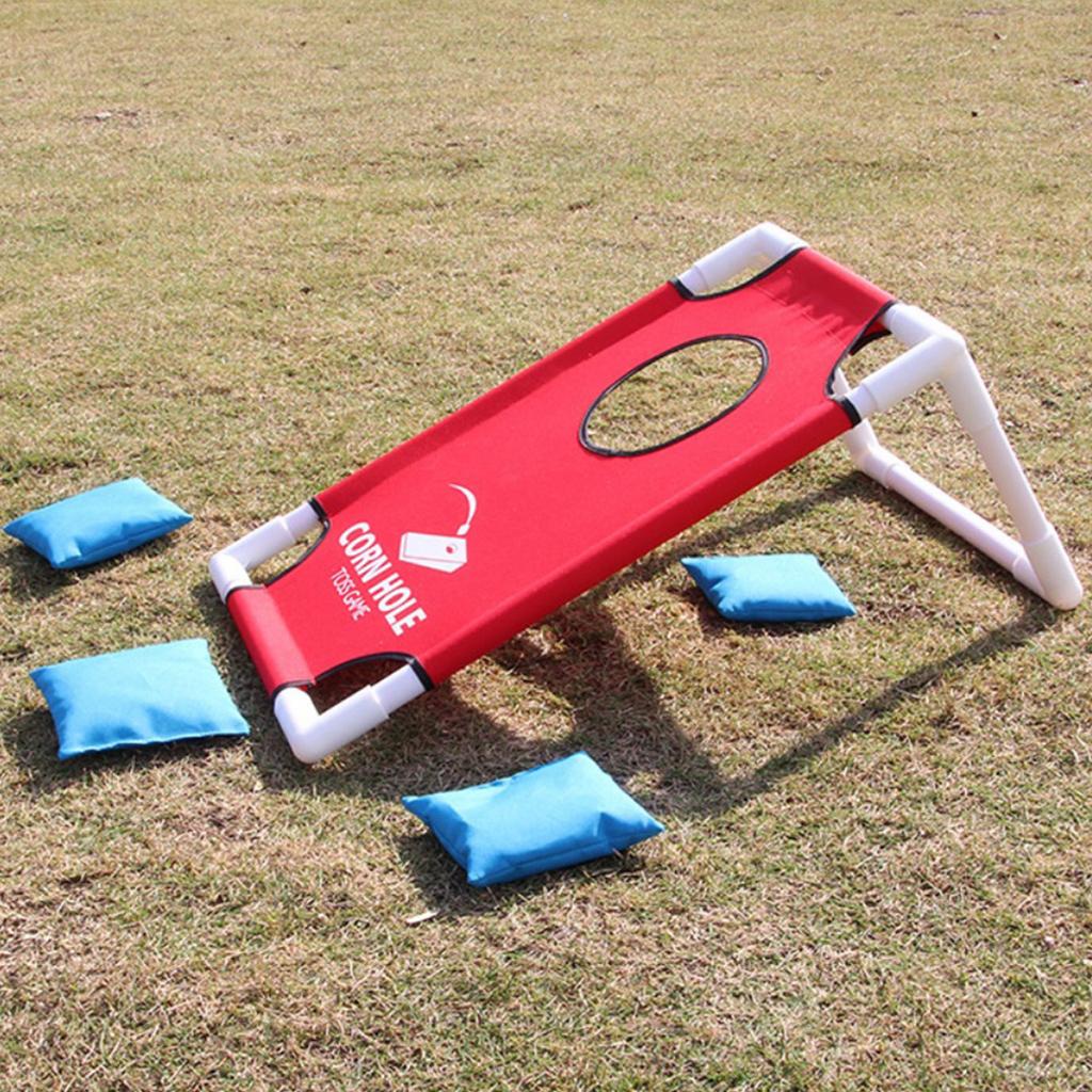 4 Set Collapsible Portable Cornhole Game Set Bean Bags Indoor Outdoor Yard