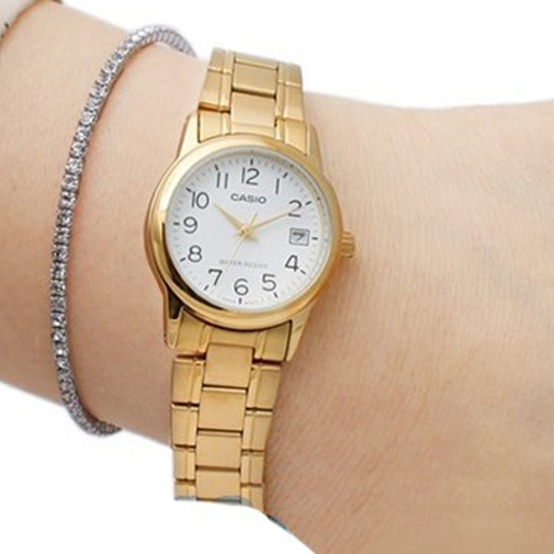 Đồng Hồ Nữ Casio LTP-V002G-7B2UDF Mạ Vàng Mặt Nhỏ