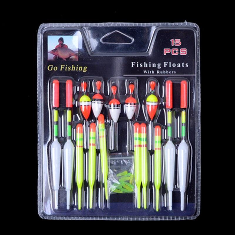 15PCS/Lot Mix Size Color Ice Fishing Float Bobber Set Buoy Boia Floats Fishing Floats Set for Carp Fishing Tackle Accessories