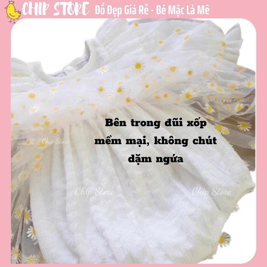 Váy công chúa bé gái sơ sinh ren trắng mềm mại cho bé mặc đầy tháng siêu thôi nôi đáng yêu