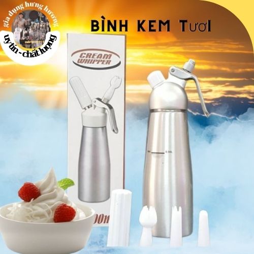 Bình xịt kem 500ml, dụng cụ pha chế