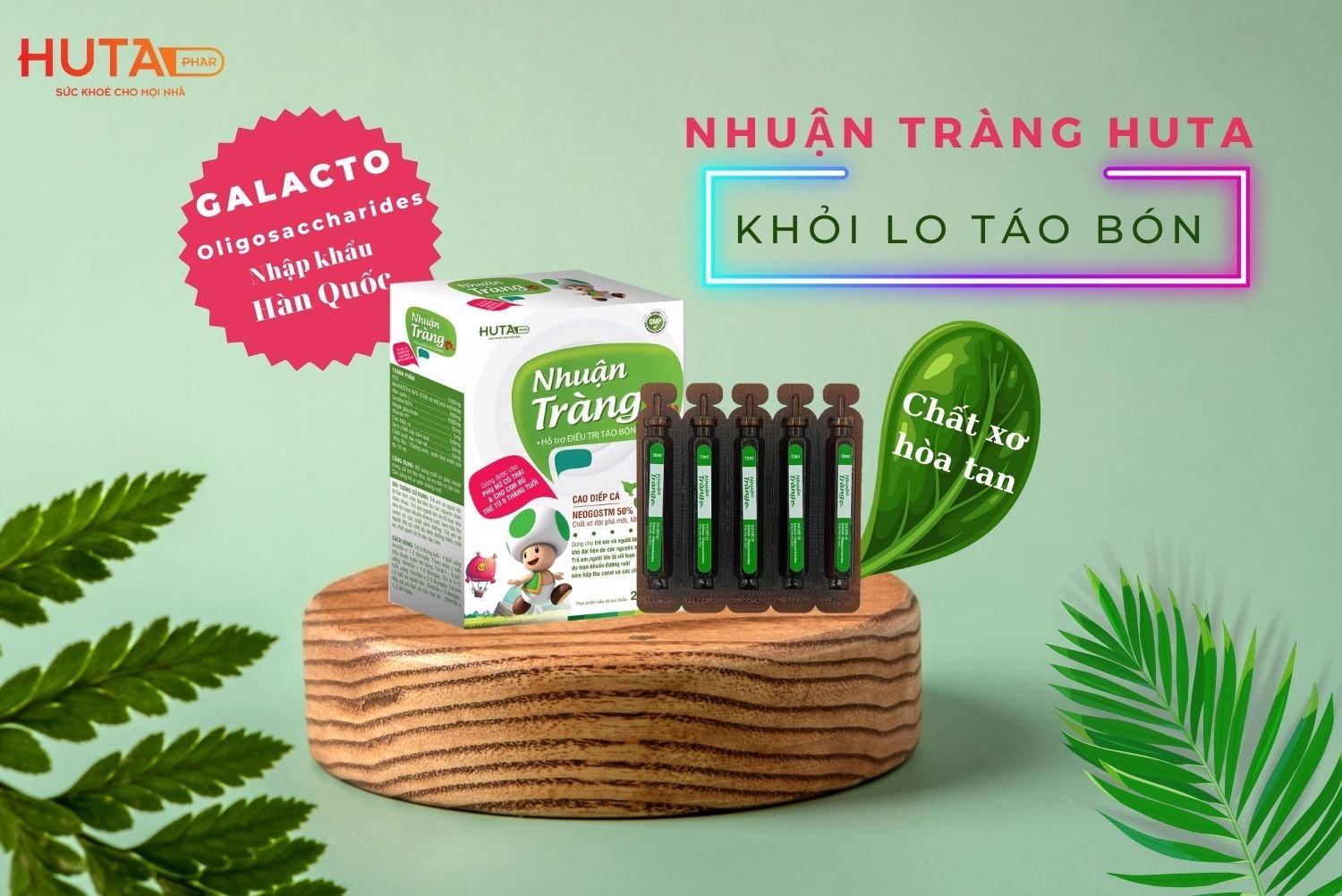 NHUẬN TRÀNG - bổ sung CHẤT XƠ HÒA TAN, chống táo bón - hộp 20 ống