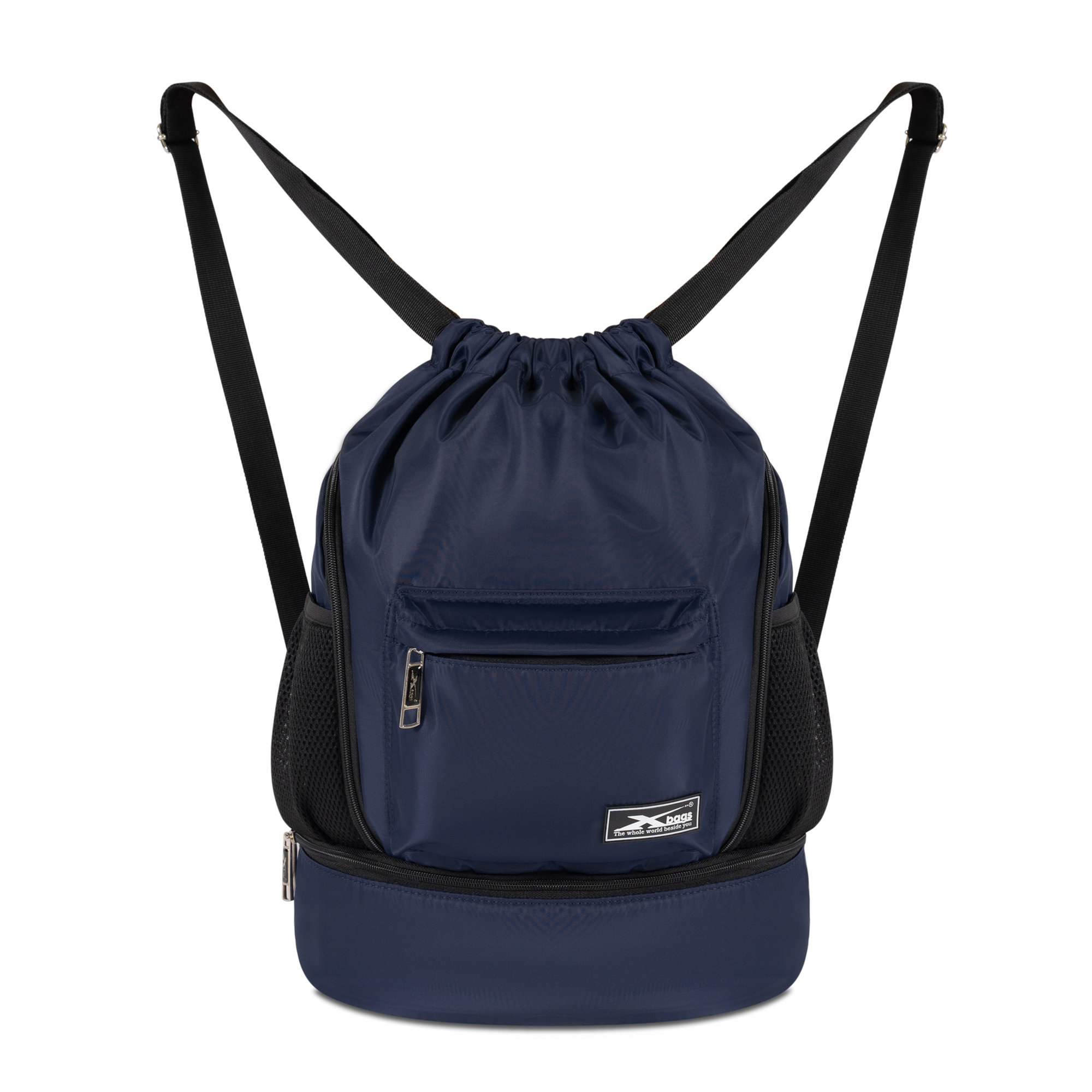 Balo dây rút thể thao xanh đen Xbags Wisdom Xb 6005, Chất liệu chống thấm nước hiệu quả, Chống tia UV