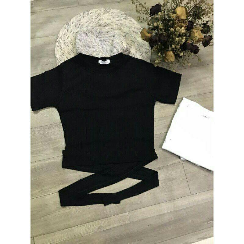 Áo croptop thắt nơ sau lưng