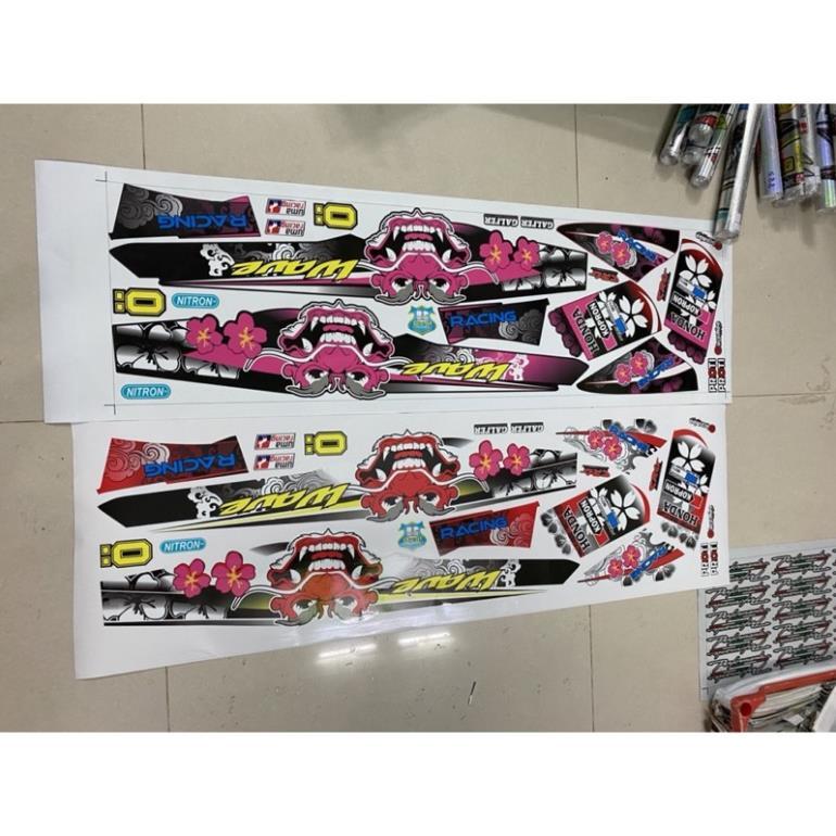 Tem rời xe wave nhỏ đời đầu mẫu đầu lân dán chơi tết bảo hành màu sắc vĩnh viễn