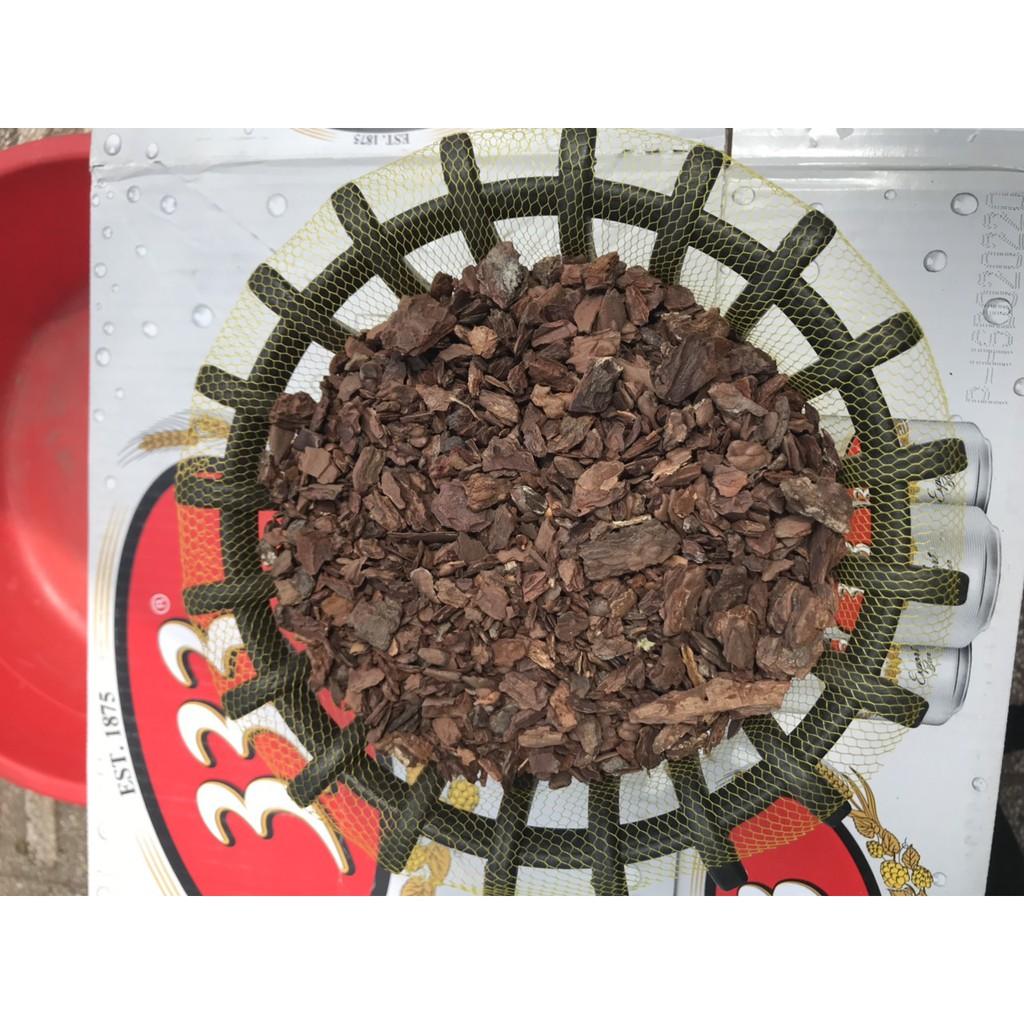 Combo 10 chậu giả gỗ hỏi 23cm và 10 túi lưới màu đen
