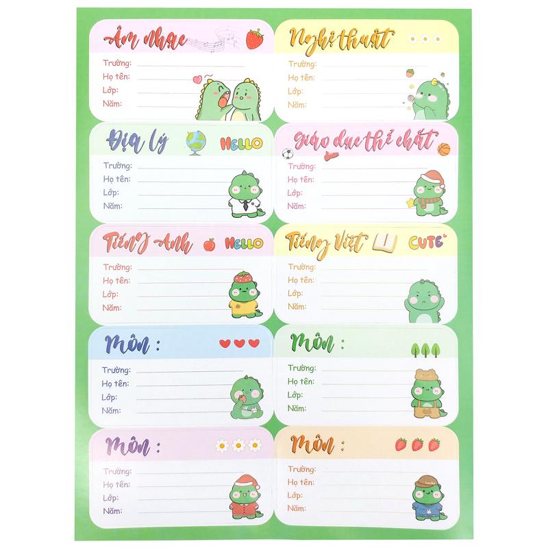Bộ 3 Sticker Nhãn Vở Môn Học - Teenage NV-02