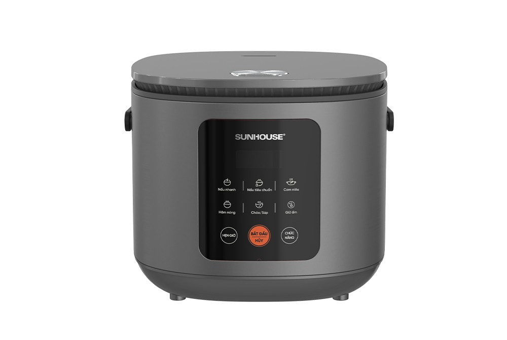 Nồi cơm điện tử 1.5L Sunhouse SHD8825 - 700W, 6 chức năng, Hẹn giờ nấu 24h, Chống dính Daikin 2 lớp, Lòng nồi 1.2mm - Hàng chính hãng
