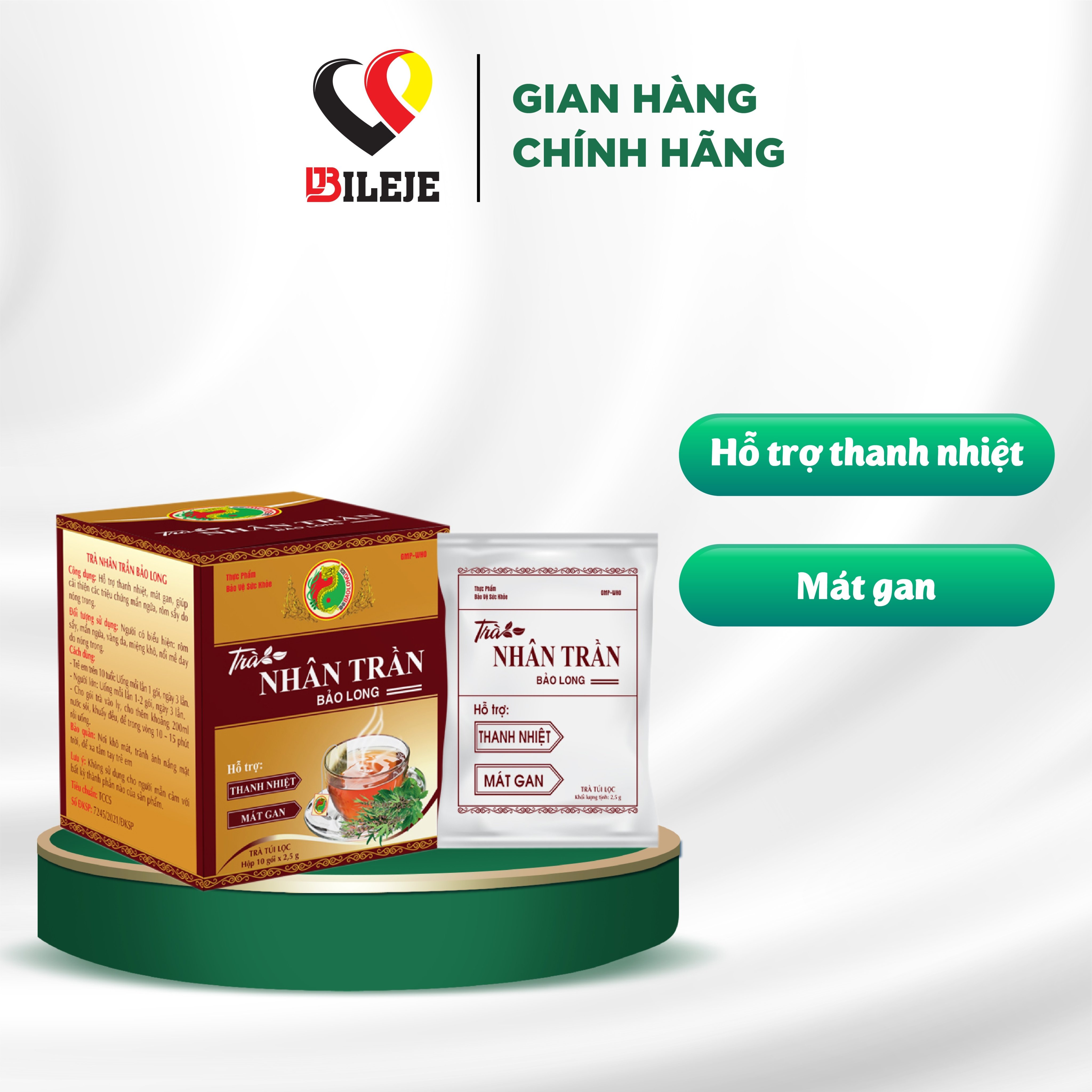 Trà Nhân Trần Thực Phẩm Bảo Vệ Sức Khỏe Hỗ Trợ Phục Hồi Chức Năng Gan - Bảo Long - Hàng Chính Hãng