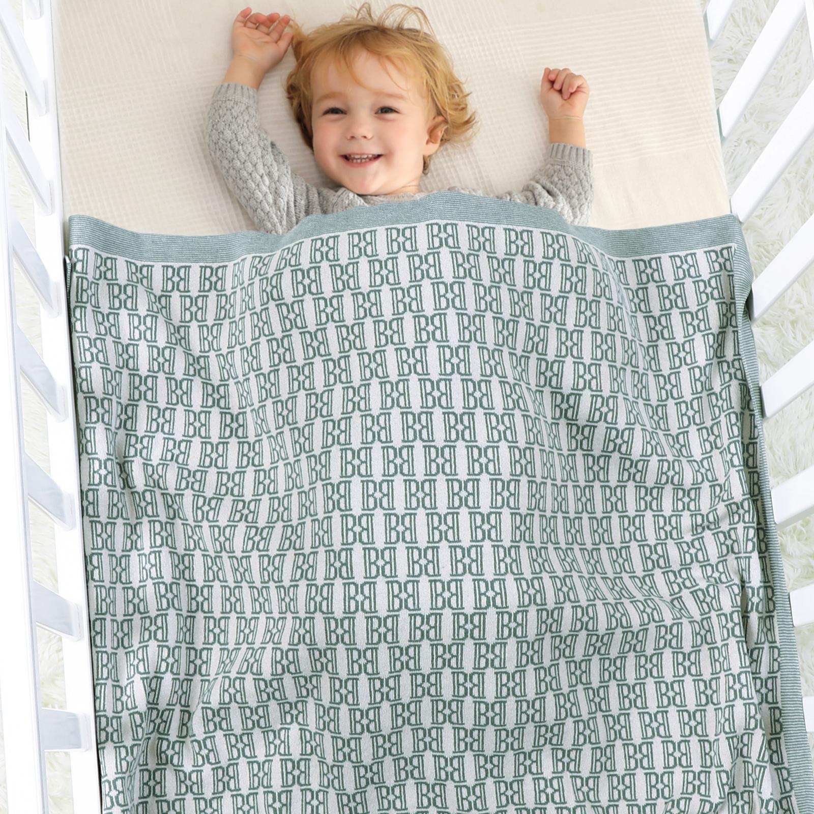 Chăn Bộ Bé Cotton Siêu Mềm Đan Tập Đi Cho Trẻ Sơ Sinh Bé Gái Chăn Ga Gối Đầm Bọc Chữ Bé Trai Sơ Sinh Xe Đẩy Giường Ngủ Bao