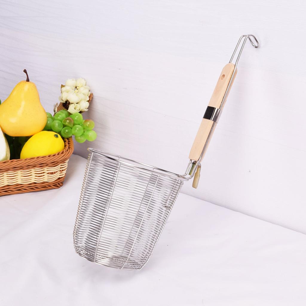 3pcs Stainless Steel Mesh Food Dumpling Noodle Strainer, Kitchen Strainer Basket