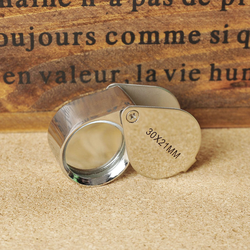 Kính lúp độ phóng đại 30x-21mm màu bạc sang trọng cao cấp