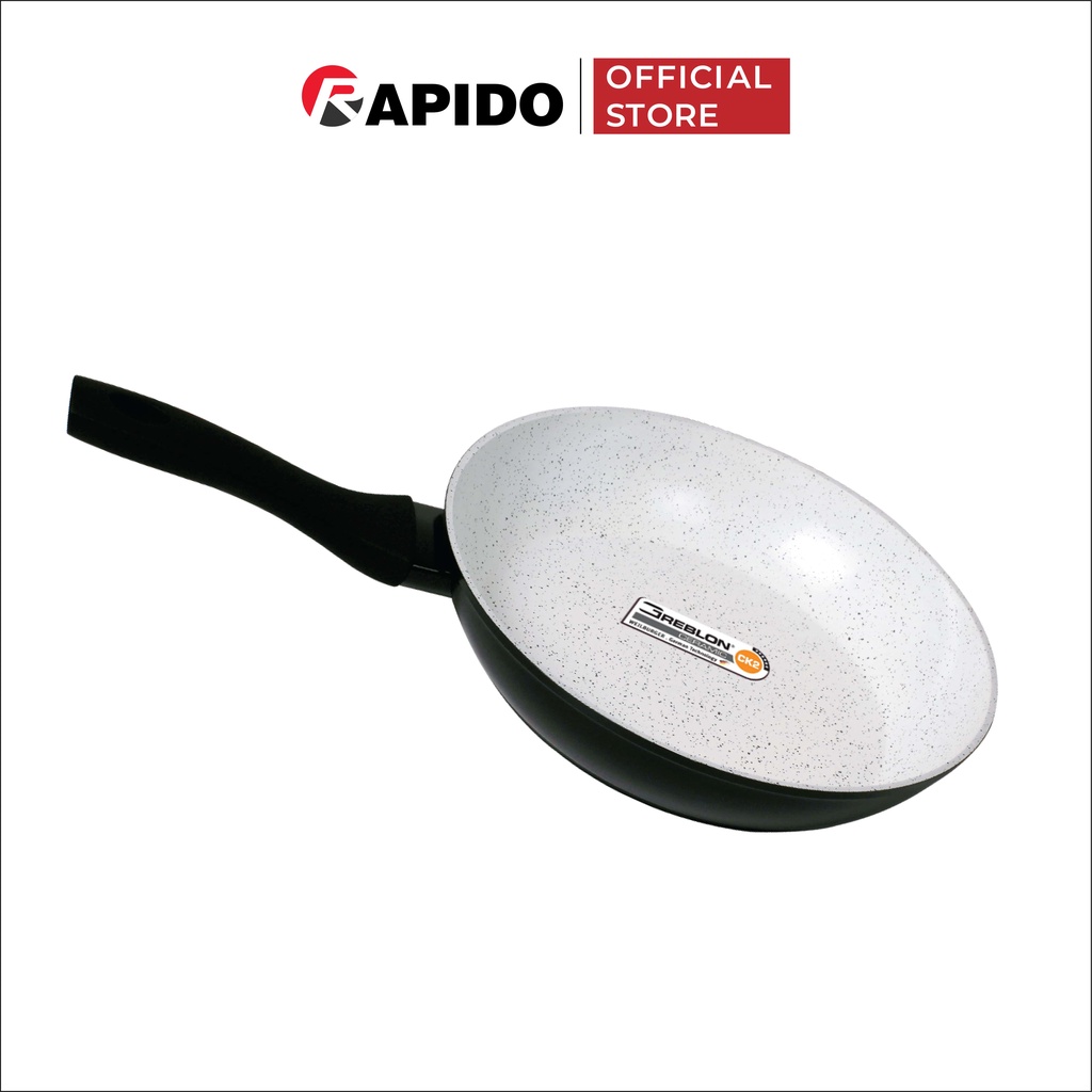 Chảo từ chống dính Rapido, chảo xào vân đá size 24-30cm dùng bếp từ, gas, hồng ngoại - Hàng chính hãng