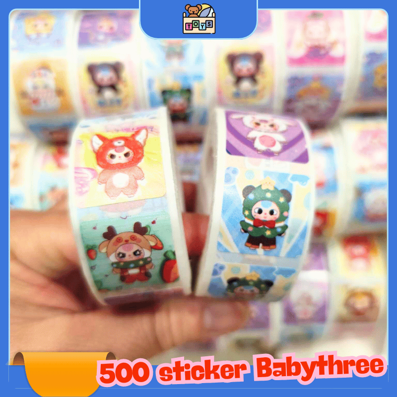 Tặng Thêm 1 cuộn - Hộp 24 cuộn sticker 500 nhãn Baby Three Bé Ba làm quà tặng
