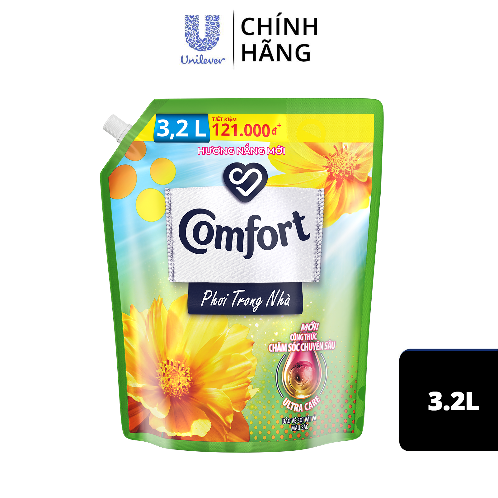 Nước xả làm mềm vải Comfort chăm sóc chuyên sâu phơi trong nhà Hương nắng mới