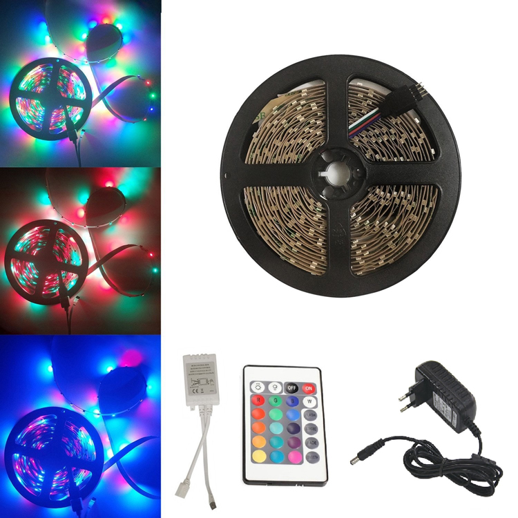 Đèn LED Dây Siêu Sáng 5m 12V - 3528RGB + Nguồn + Điều Khiển