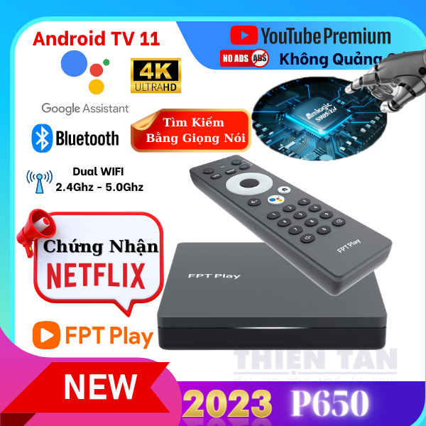 FPT Play Box 2023 mã P650 – box Android Tốt Nhất VN - Miễn Phí Xem Truyền Hình - ROM Android TV - Hàng chính hãng