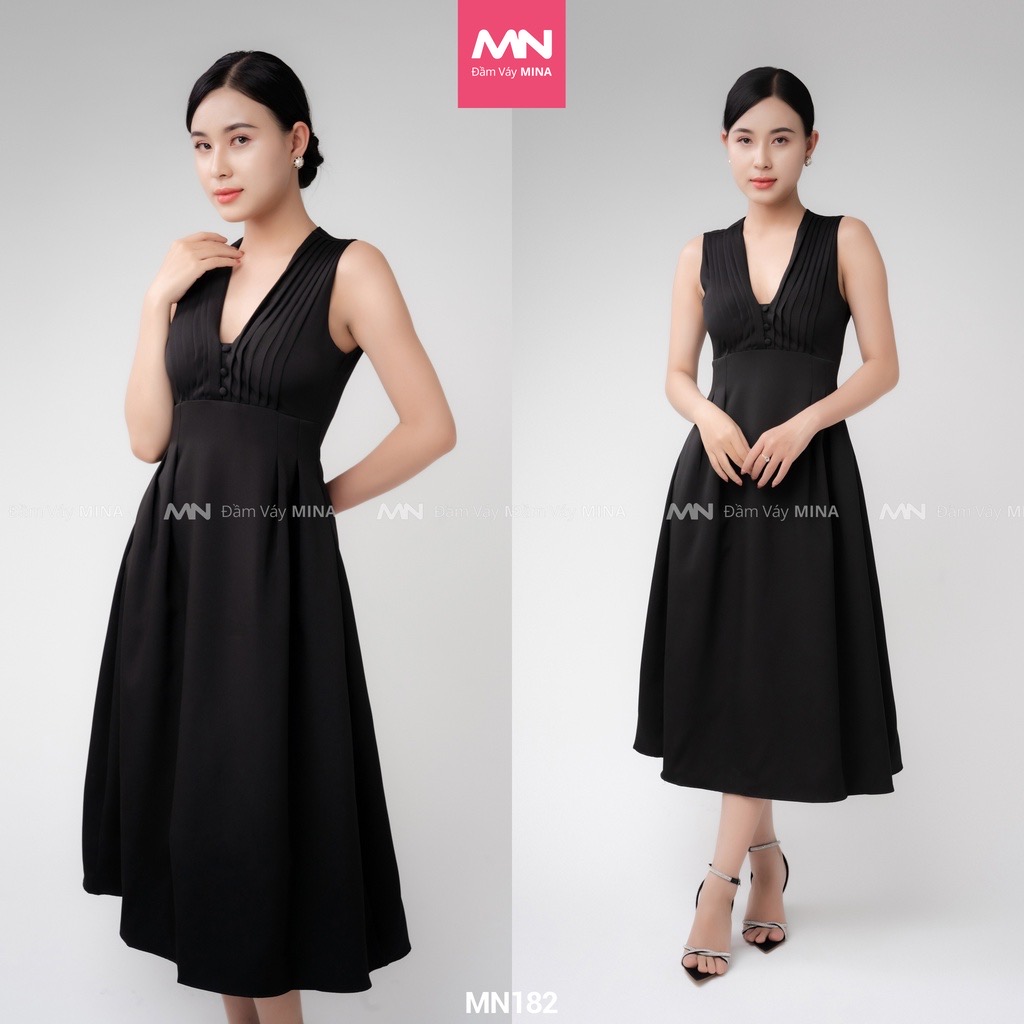 Đầm trắng dự tiệc thiết kế cao cấp dáng xoè màu trắng chất liệu Cotton phù hợp dạo phố, dạ hội MN182