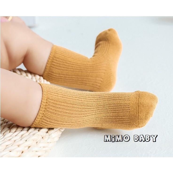 Set 3 đôi tất vớ trơn tone màu hàn quốc cho bé Mimo baby T04