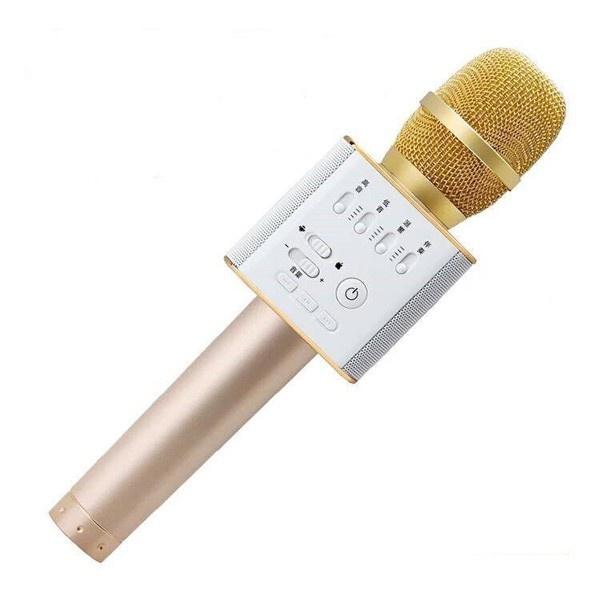 Micro hát Karaoke Q9 3 trong 1 (Vàng) tặng túi ví cầm tay da cá sấu siêu hot