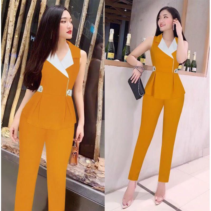 Set nguyên bộ áo vest sát nách quần dài xinh xắn