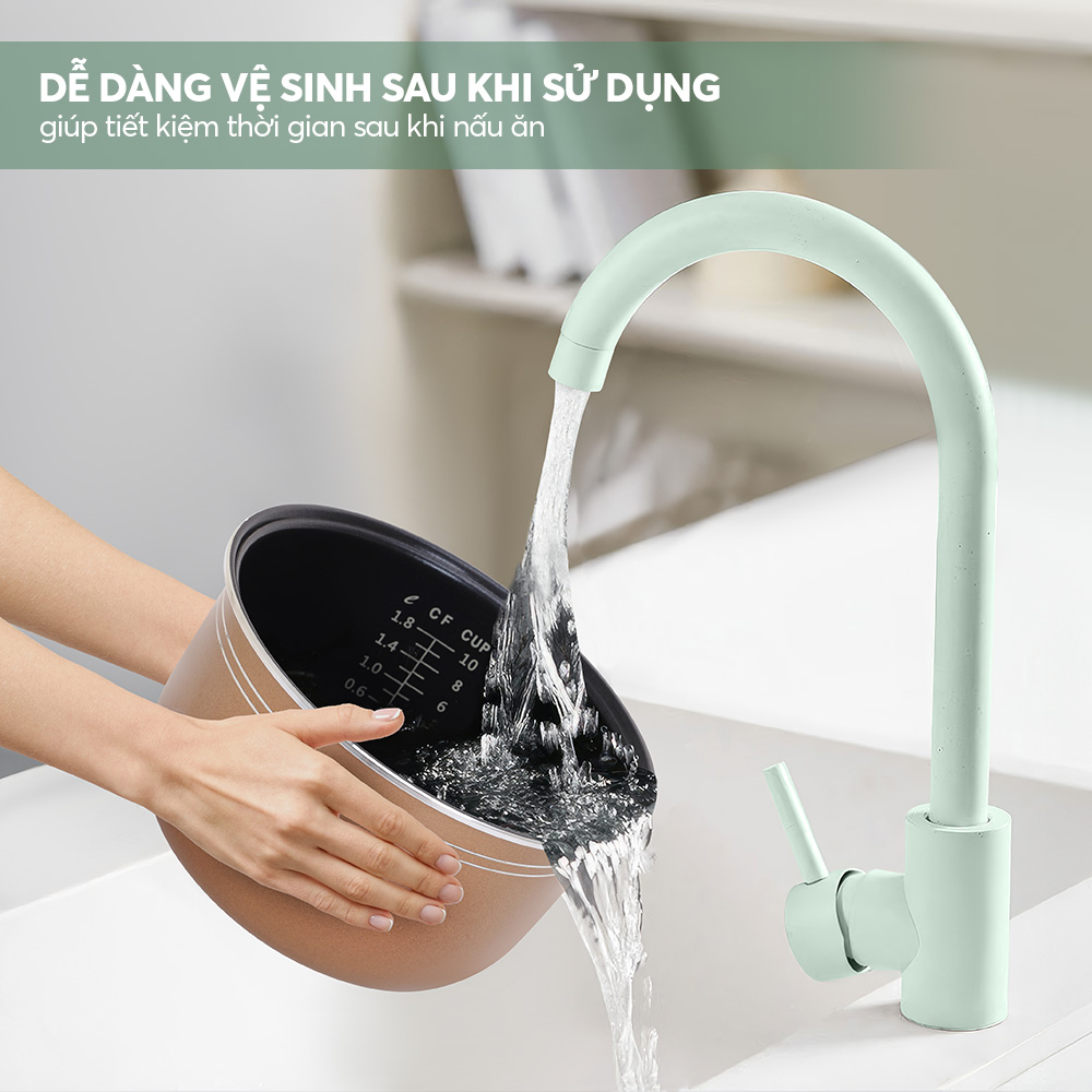 Nồi Cơm Điện Elmich RCE9132 1.8L 700W, Hàng Chính Hãng, 2 Chức Năng Nấu, Phím Nhấn Cơ - JoyMall