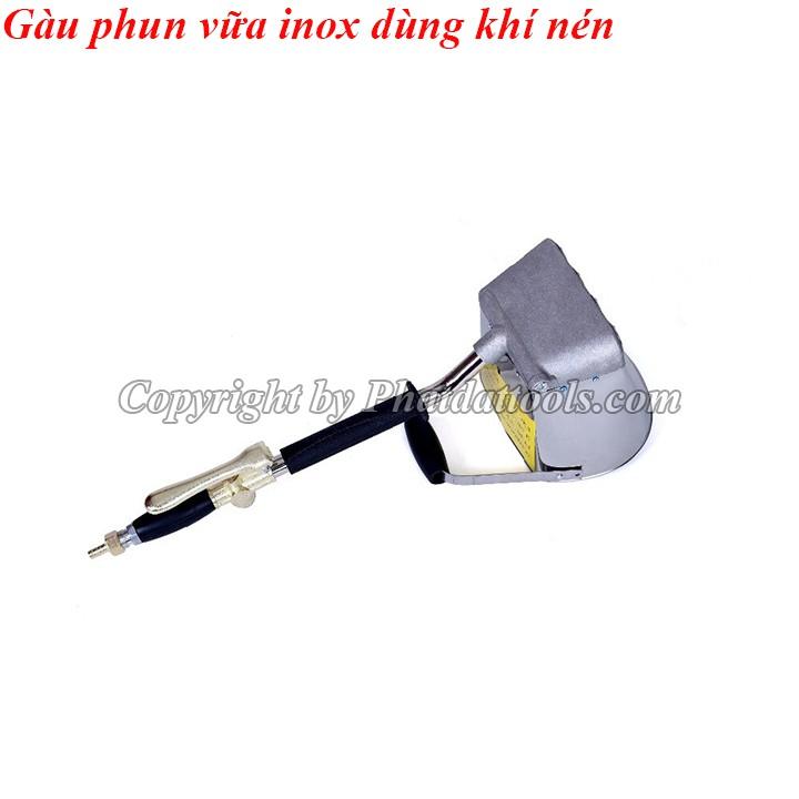 Gàu phun vữa dùng khí nén trát tường cực nhanh-Chất liệu inox bền đẹp