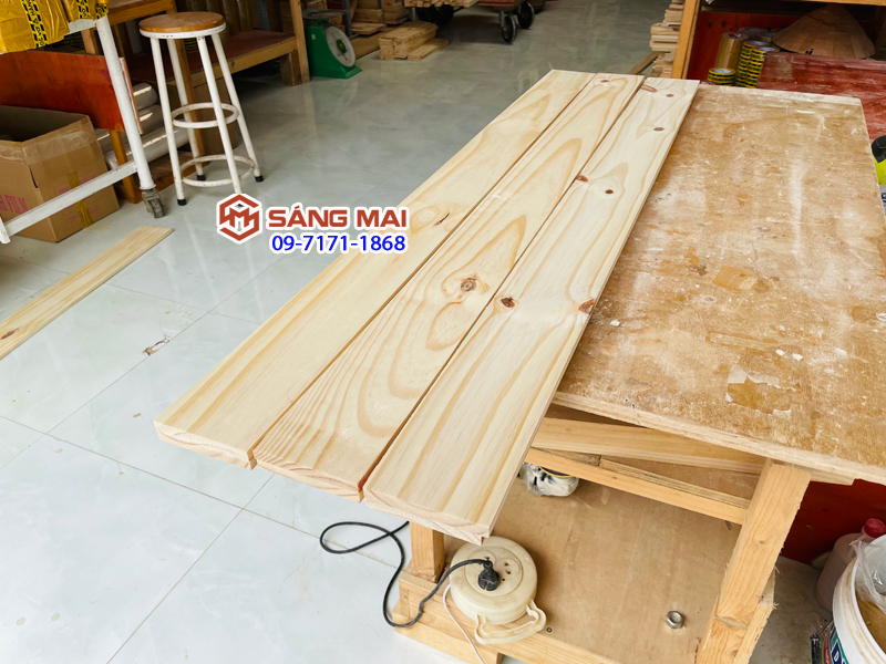 [MS43] Combo 10 tấm gỗ thông dày 1cm x rộng 10cm x dài 120cm + láng mịn 4 mặt