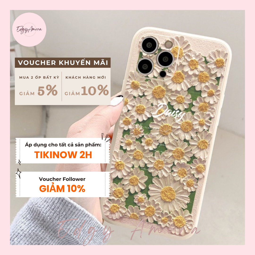 Ốp lưng Iphone chống sốc in hình hoa cúc dành cho Iphone 11 / Phone 11 Pro / Iphone 11 Pro Max / Iphone 12 / Iphone 12 Pro / Iphone 12 Pro Max / Iphone 13 / Iphone 13 Pro / IPhone 13 Pro Max / Iphone 14/ Iphone 14 Pro / Iphone 14 Pro Max