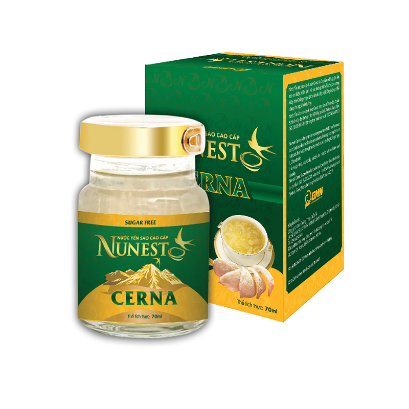 Hộp yến sào cao cấp nhân sâm collagen không đường  Nunest Cerna (6 lọ x 70ml)