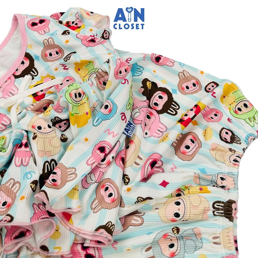 Bộ quần áo Ngắn bé gái hoạ tiết Thỏ Labubu Thun cotton - AICDBG94HUM0 - AIN Closet