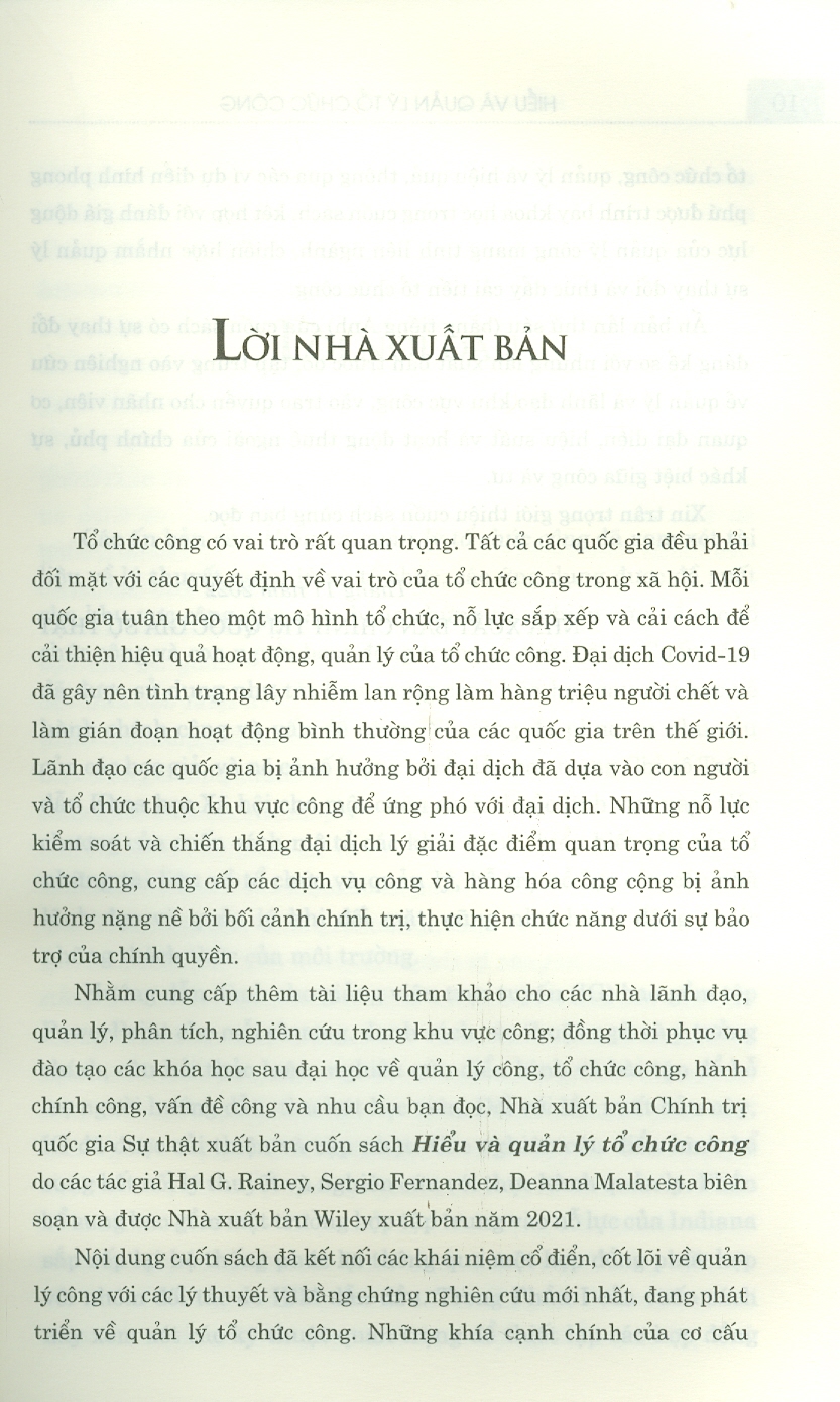 Hiểu Và Quản Lý Tổ Chức Công