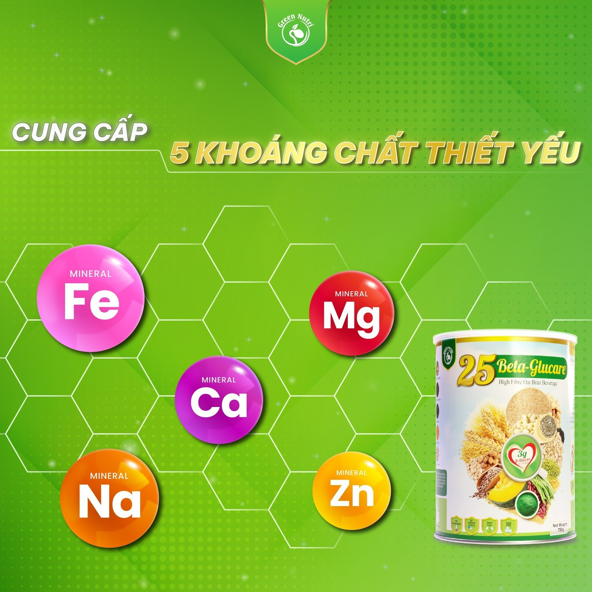 Sữa Hạt Ngũ Cốc 25 Beta Glucare Thuần Chay - Bổ Sung Dinh Dưỡng, Hỗ Trợ Tiêu Hóa, Tăng Cường Đề Kháng Cho Người Cao Tuổi, Người Tiểu Đường, Ăn Chay, Ăn Kiêng - Lon 750g